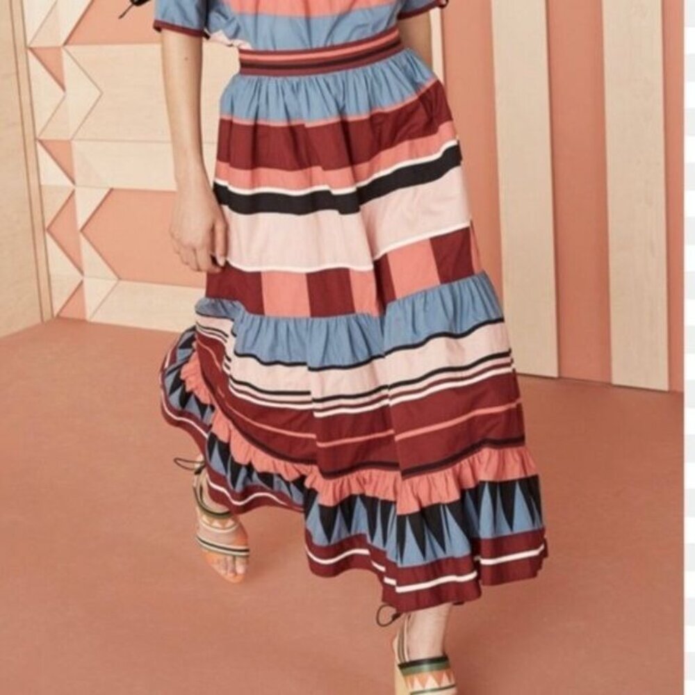 Ulla Johnson Simi Patchworked Cotton Poplin Midi … - image 2